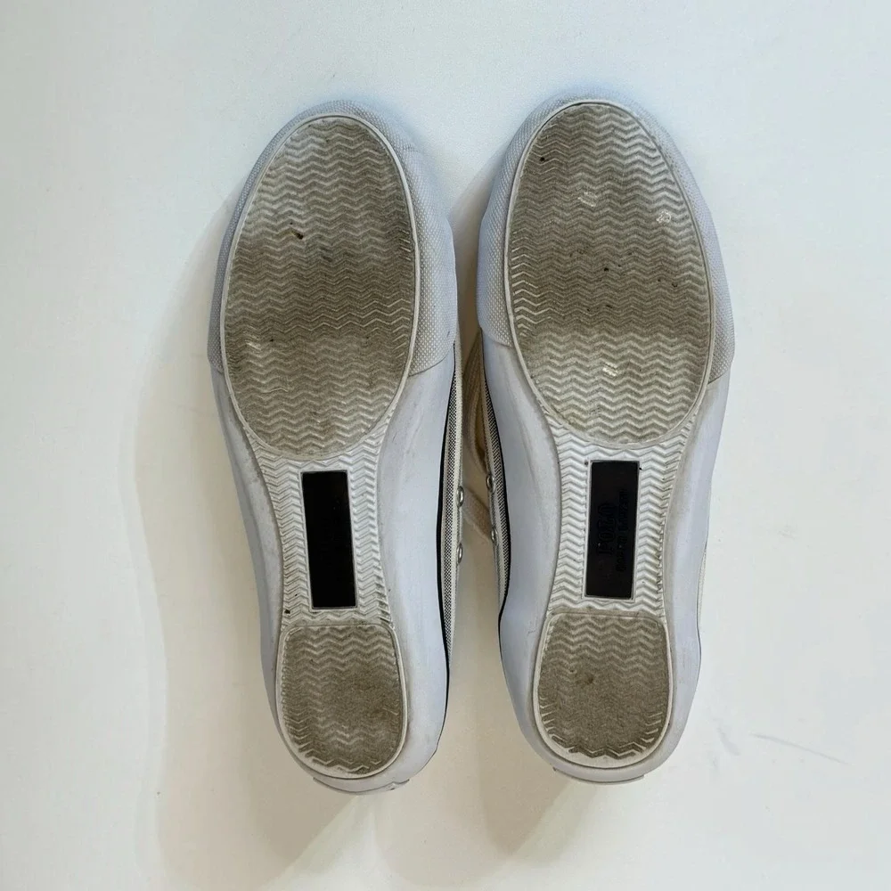 Polo Ralph Lauren Parnell Womens Sneaker 7.5B Blue White Striped Canvas Shoe